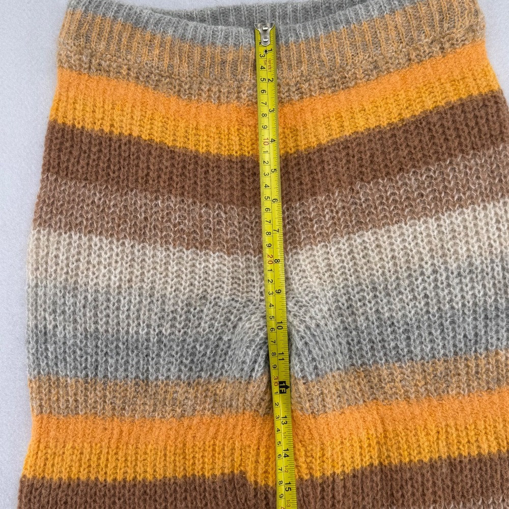 Something Navy Striped Alpaca Wool Knit Pants Orange Brown Grey Womens Size M - Picture 5 of 8